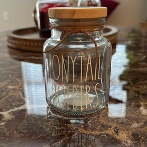 Rae Dunn "Pony Tail Holder" jar